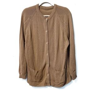 Vintage 70s | Cable Knit Button Front Cardigan